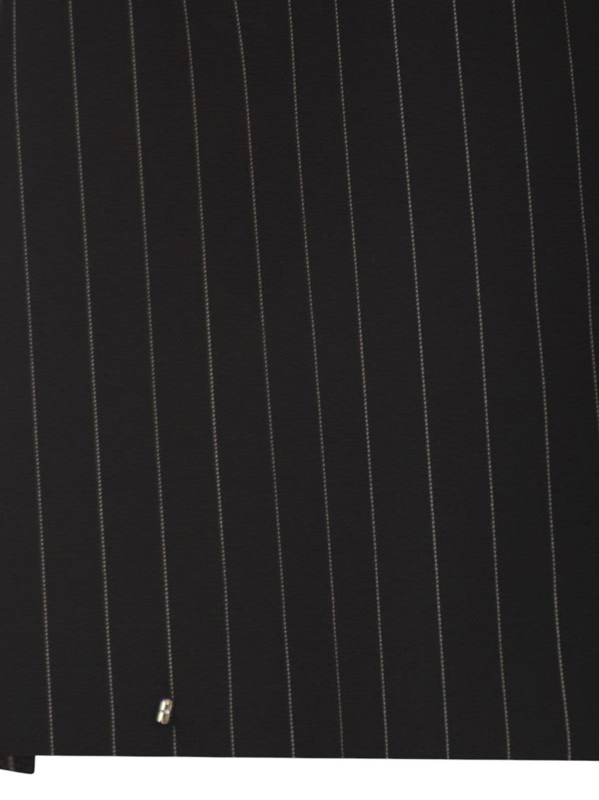 Black Stripes Above Knee Skirt 3