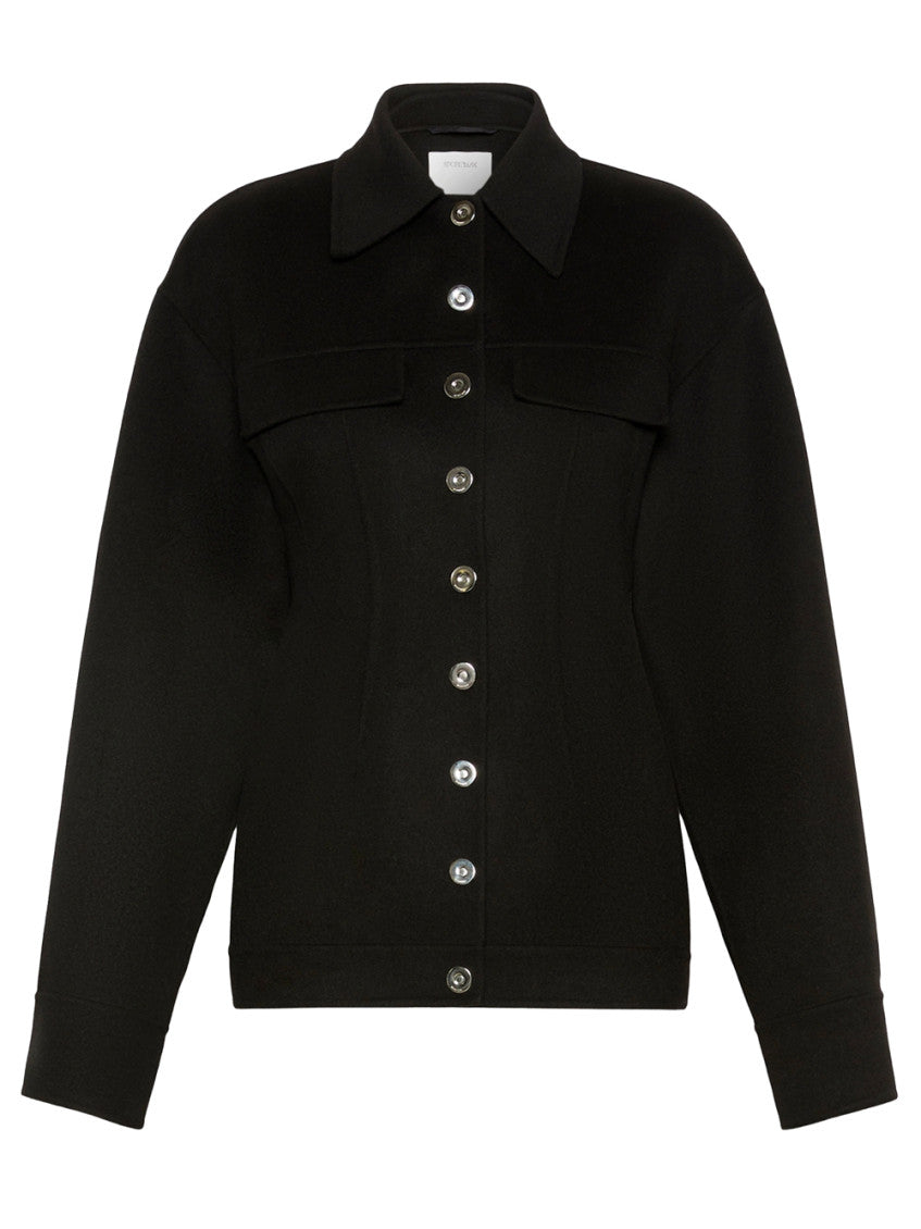 Black Shirt Collar Jacket 1