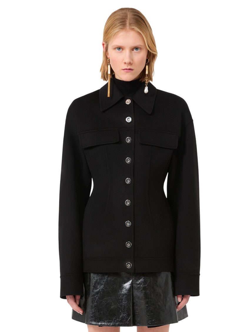 Black Shirt Collar Jacket 2