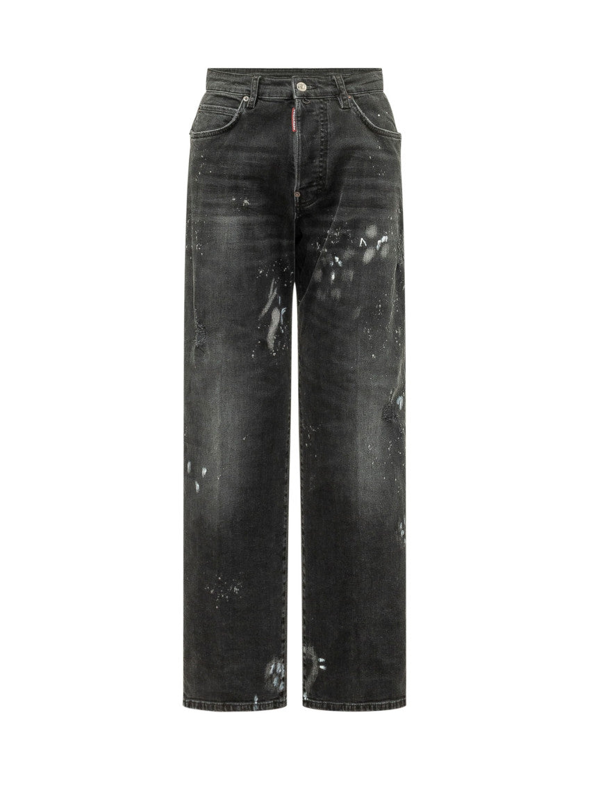 Black Straight Mid Rise Jeans 1