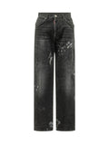 Black Straight Mid Rise Jeans 1