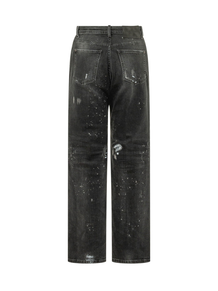 Black Straight Mid Rise Jeans 2