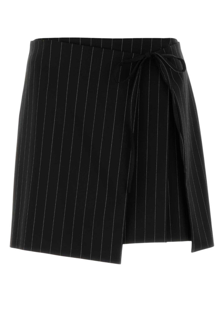 Black Stripes Above Knee Skirt 1