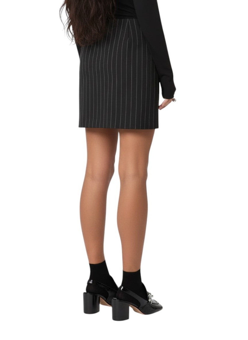 Black Stripes Above Knee Skirt 5