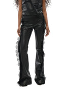 Black Flared Flat Front Pants 1
