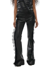 Black Flared Flat Front Pants 1