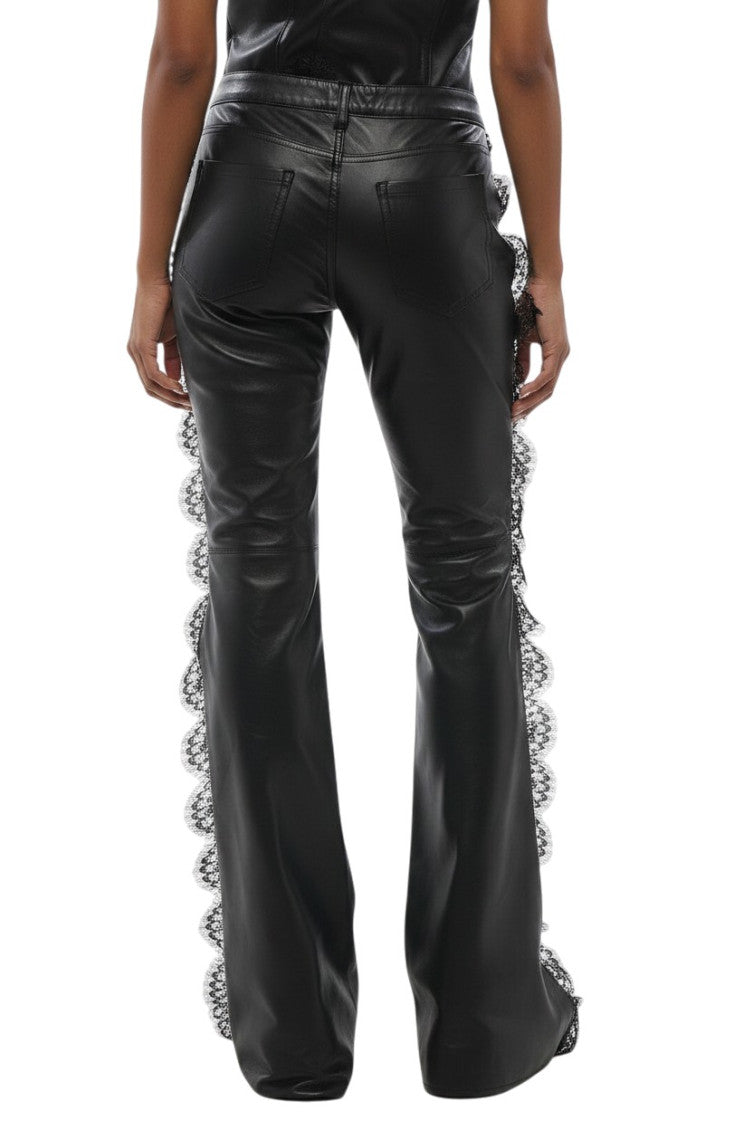 Black Flared Flat Front Pants 2