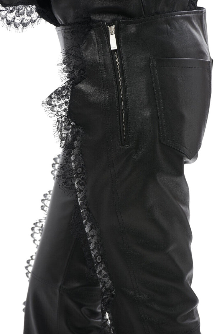 Black Flared Flat Front Pants 3