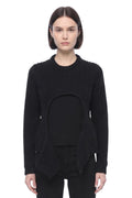 Black Knitted Crew Neck Sweater 1