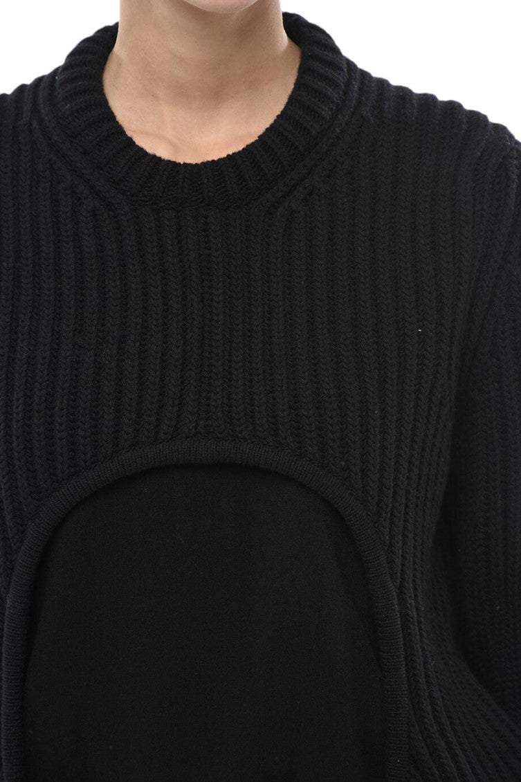 Black Knitted Crew Neck Sweater 3