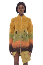 Yellow Ombre Mock Collar Sweater 1