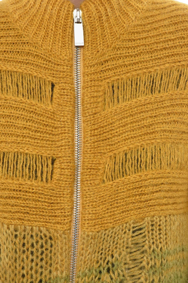 Yellow Ombre Mock Collar Sweater 3