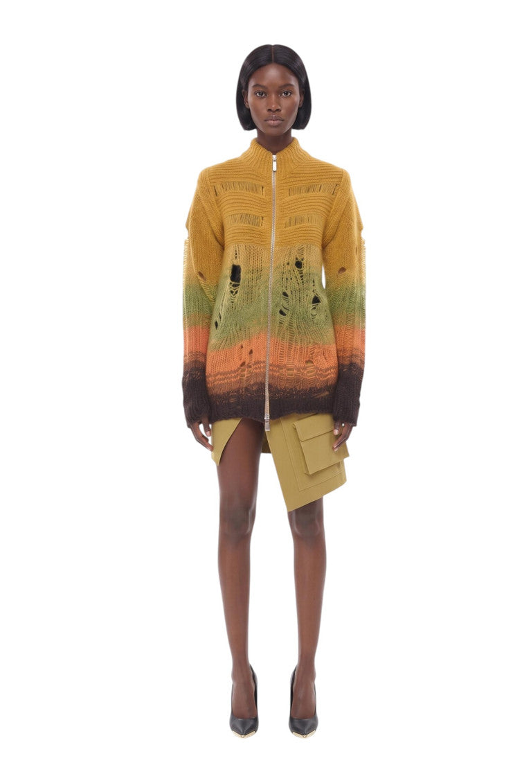 Yellow Ombre Mock Collar Sweater 4