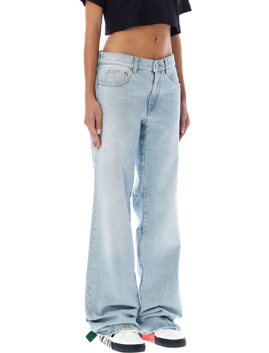 Blue Loose Low Rise Jeans 4