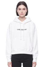 White Graphic Hood Sweatshirt 1