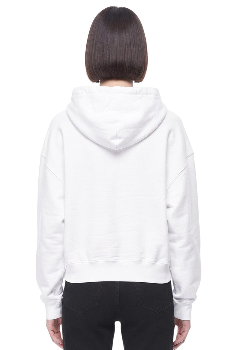 White Graphic Hood Sweatshirt 2
