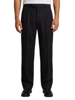 Black Straight Solid Trousers 1