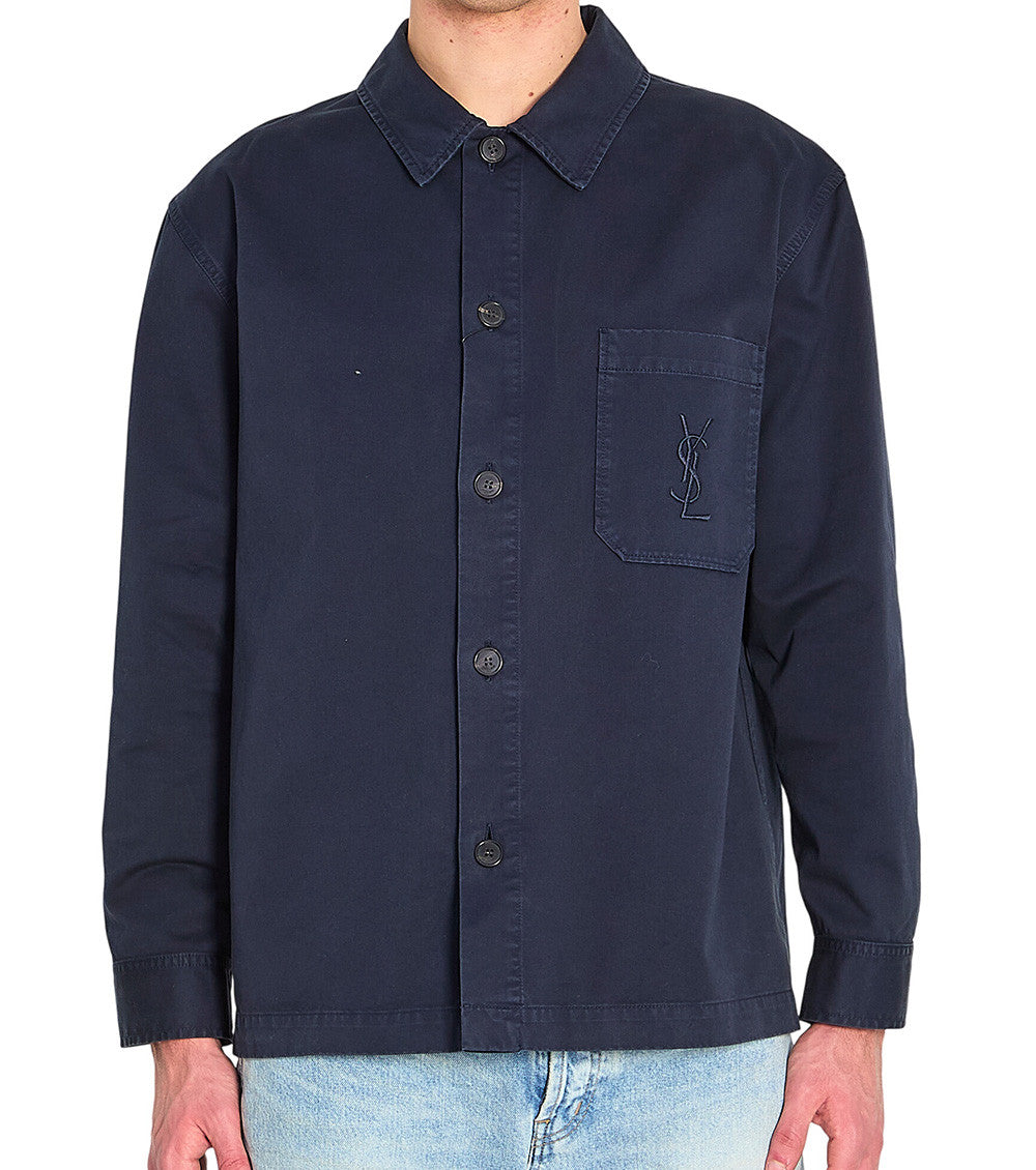 Dark Navy Logo Overshirt 1