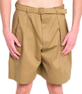 Beige Relaxed Solid Shorts 1