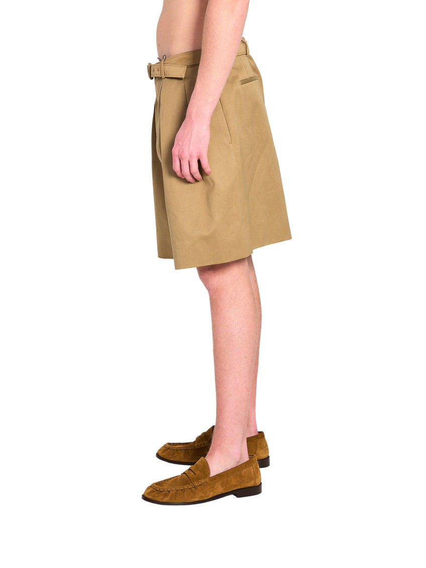 Beige Relaxed Solid Shorts 2