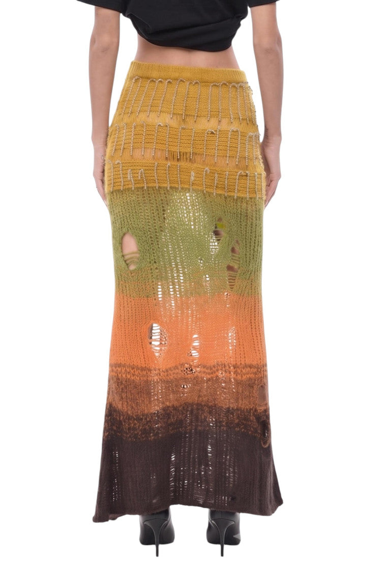Multicolor Ombre Ankle Length Skirt 2