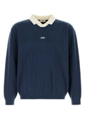 Blue Shirt Collar Sweatshirt 1