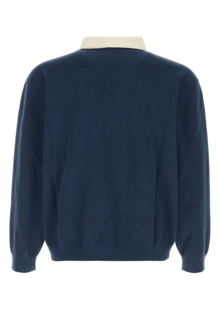 Blue Shirt Collar Sweatshirt 2