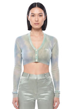 Sky Blue V Neck Short Cardigan 1