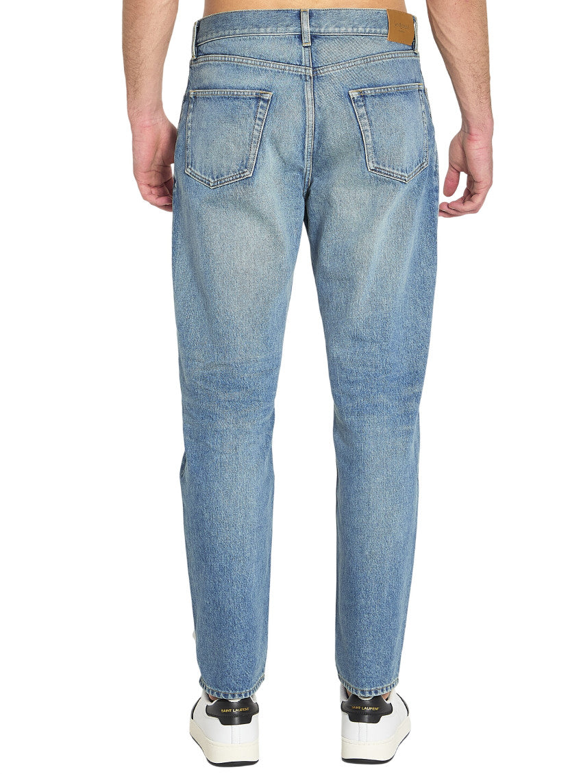 Blue Tapered Mid Rise Jeans 3