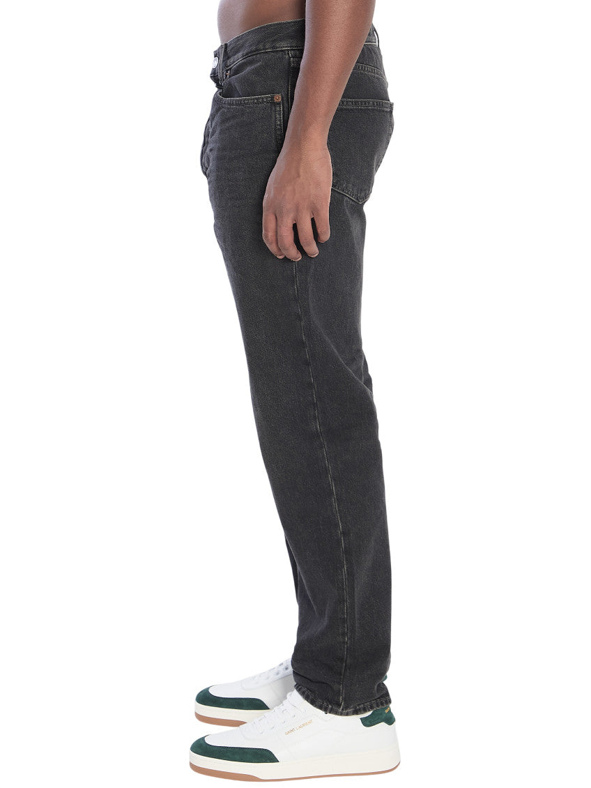 Black Straight Mid Rise Jeans 2