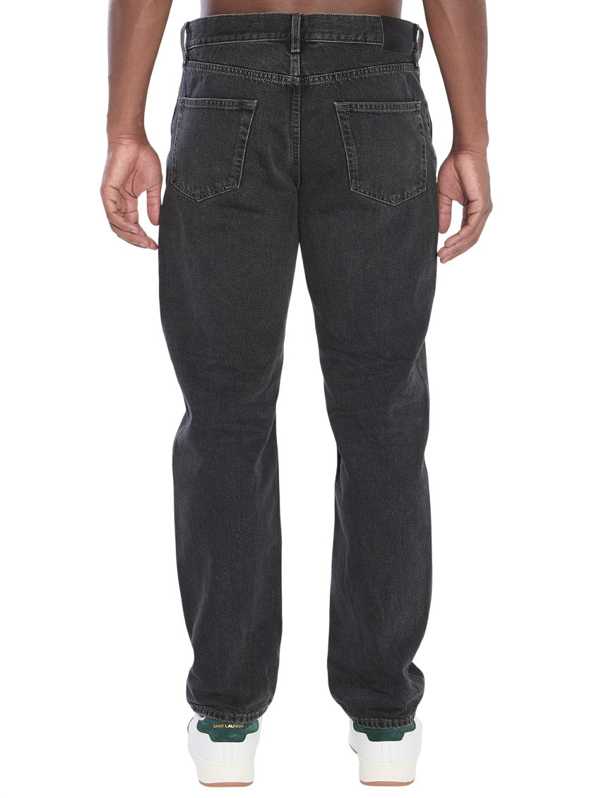 Black Straight Mid Rise Jeans 3