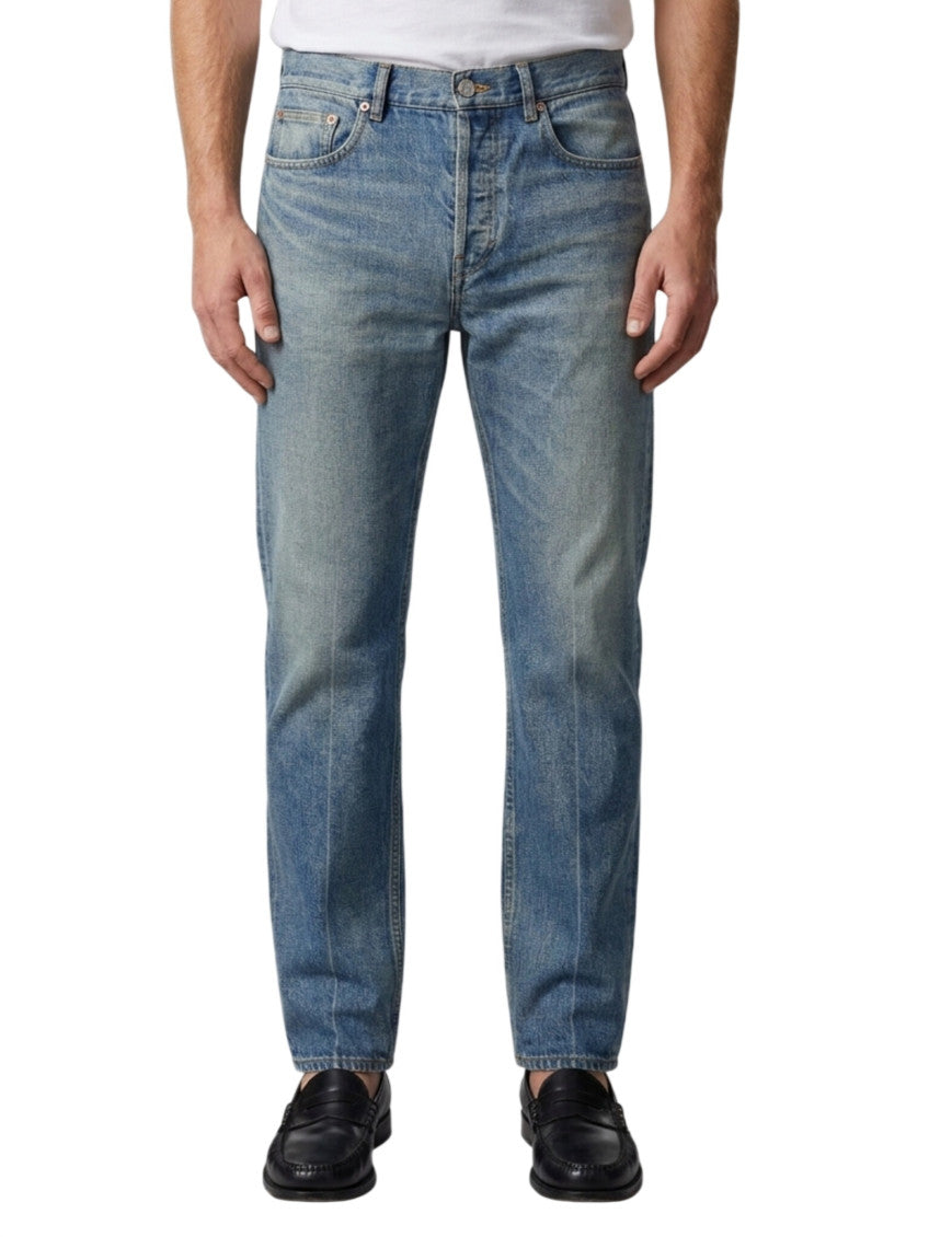 Blue Tapered Mid Rise Jeans 1