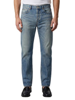 Blue Tapered Mid Rise Jeans 1