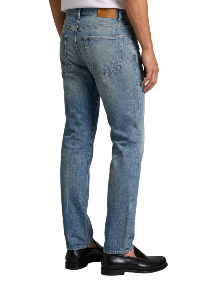 Blue Tapered Mid Rise Jeans 2