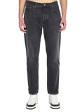 Black Straight Mid Rise Jeans 1