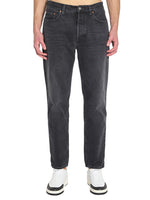 Black Straight Mid Rise Jeans 1