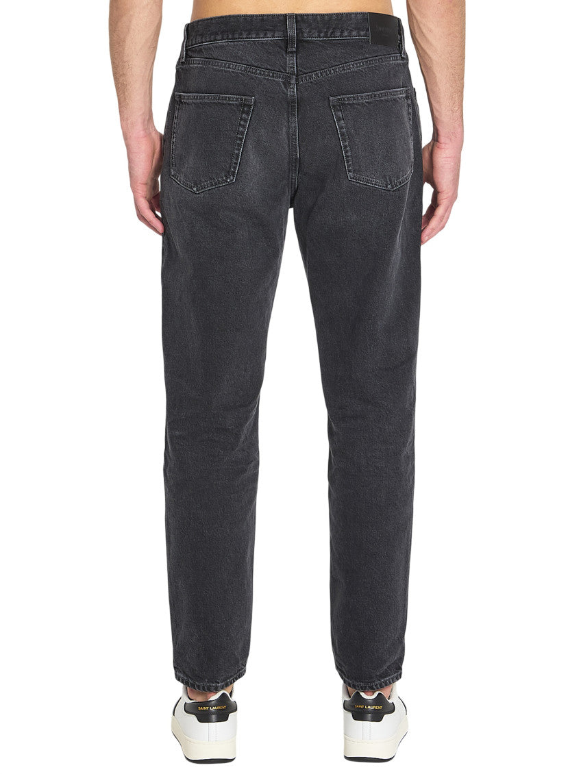 Black Straight Mid Rise Jeans 3