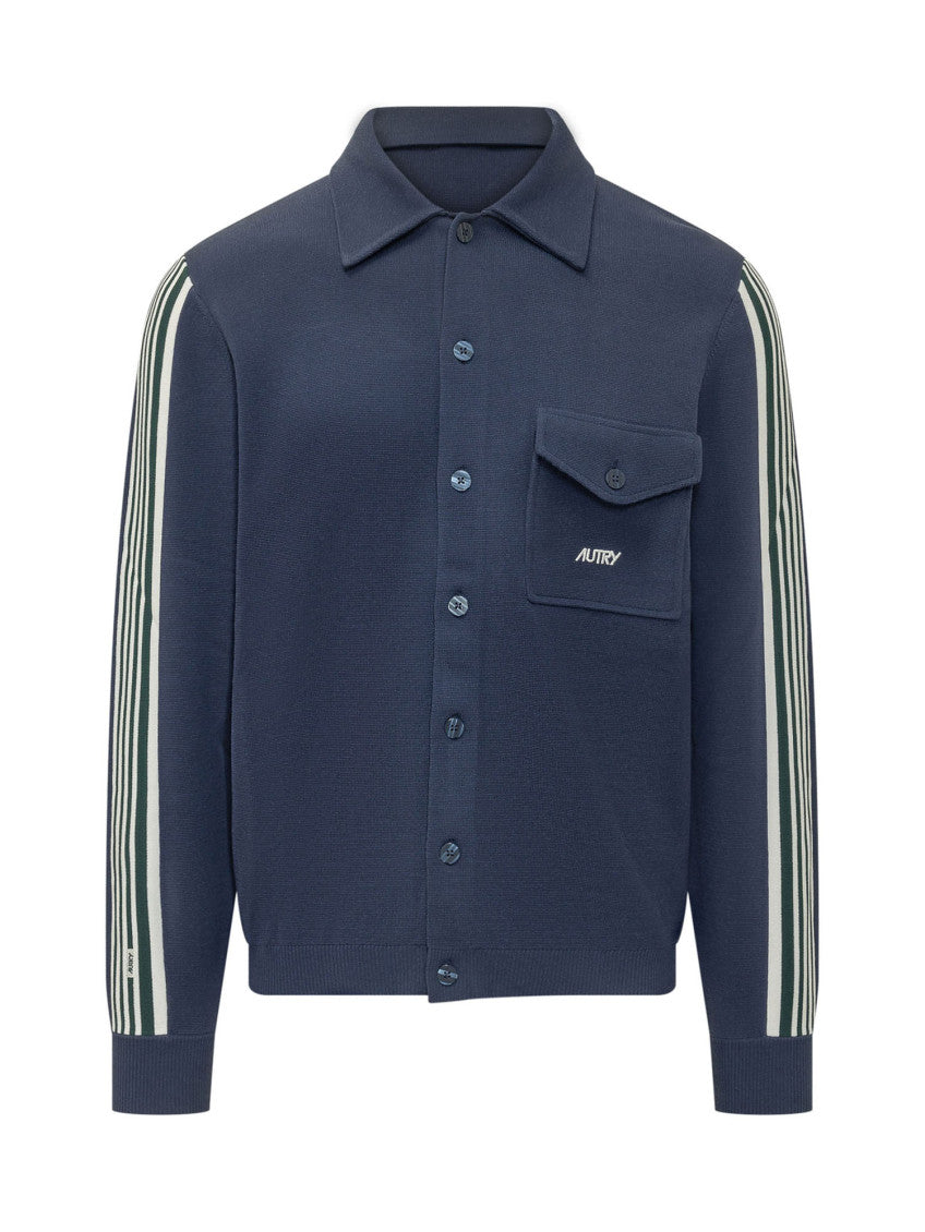 Navy Stripes Shirt Jacket 1