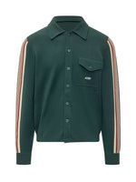 Green Stripes Shirt Jacket 1
