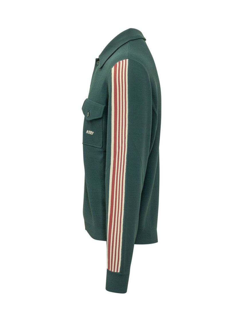 Green Stripes Shirt Jacket 3