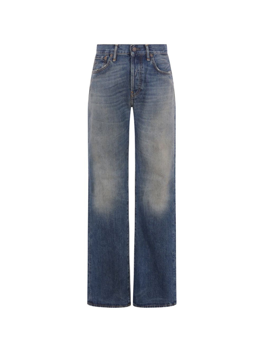 Blue Straight Mid Rise Jeans 1