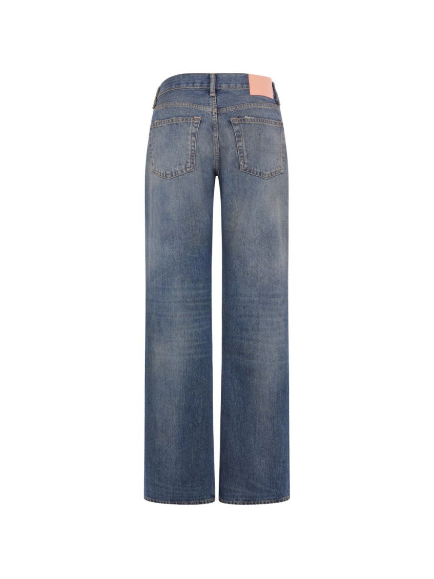 Blue Straight Mid Rise Jeans 2