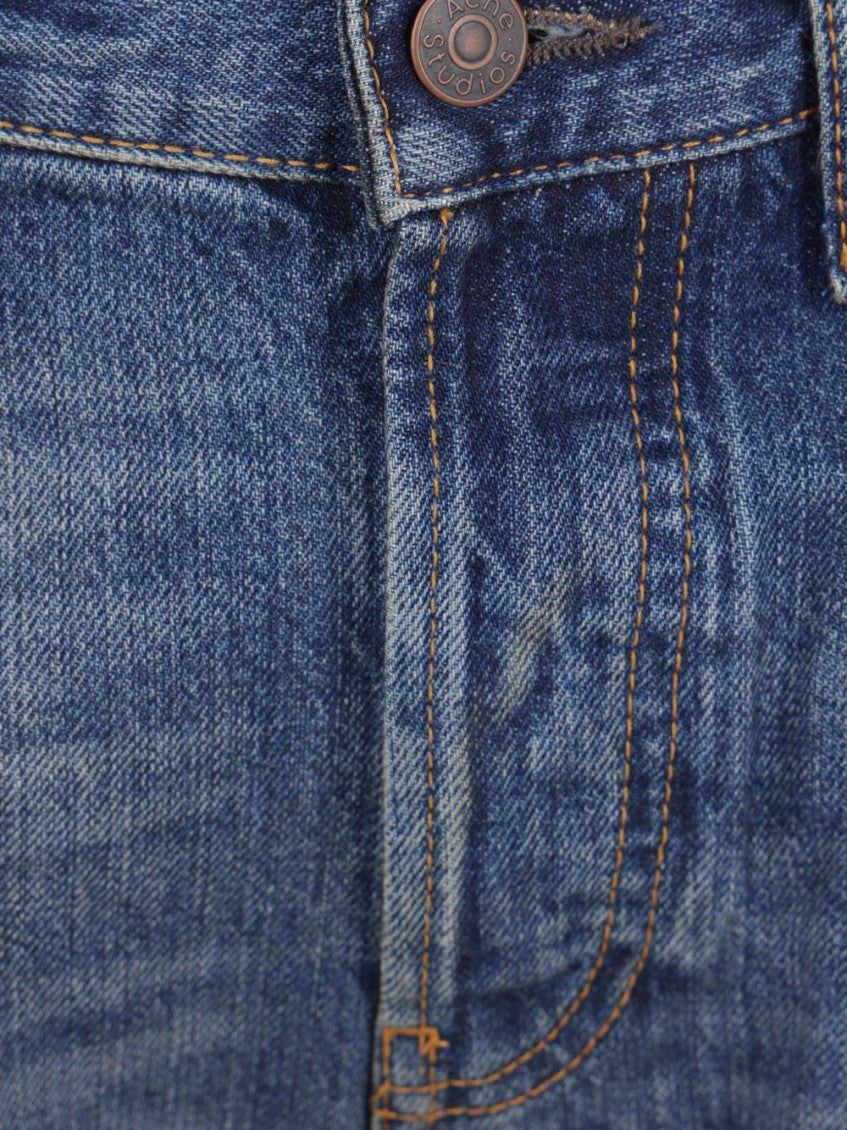 Blue Straight Mid Rise Jeans 3