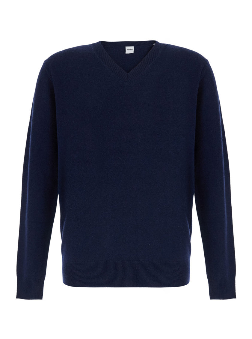 Blue V Neck Sweater 1