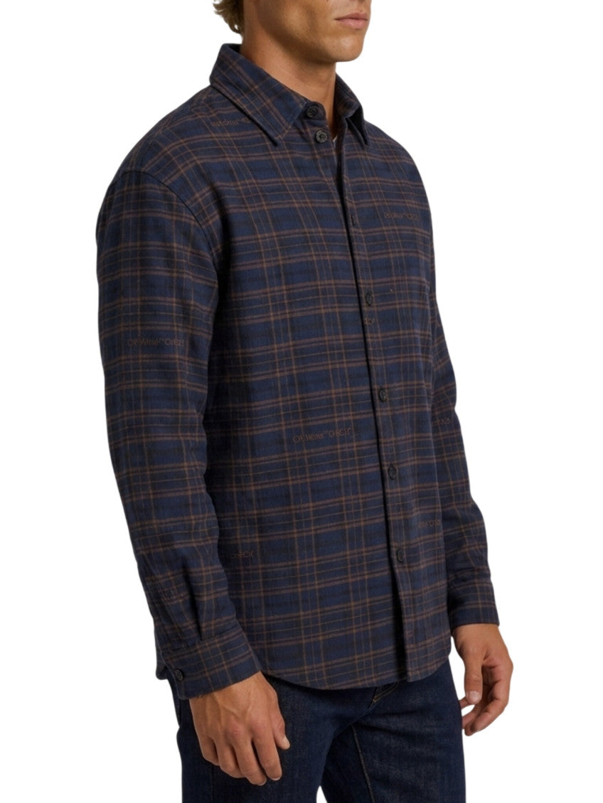 Dark Blue Relaxed Plaid Shirt 2