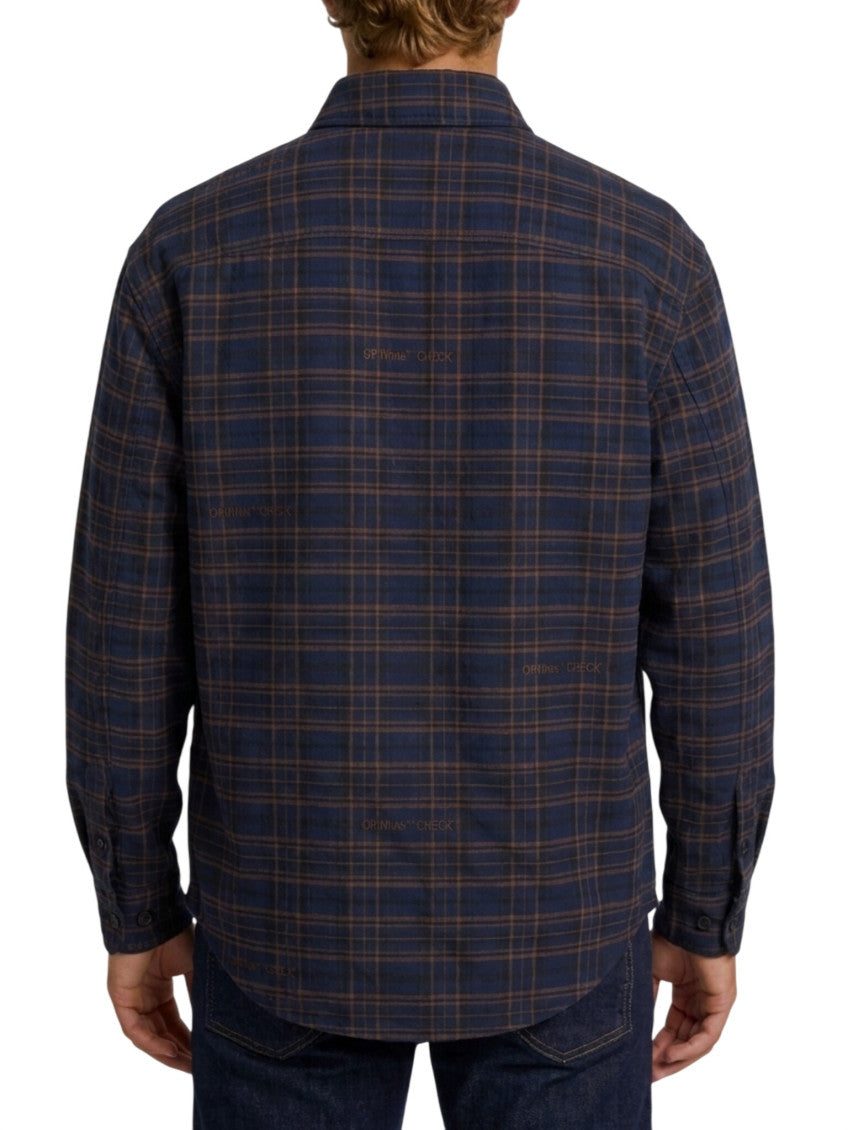 Dark Blue Relaxed Plaid Shirt 3