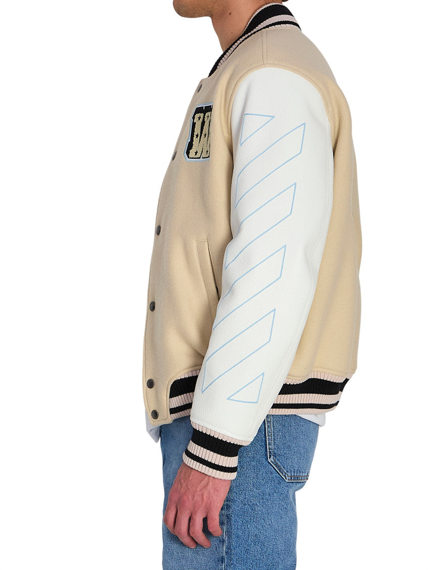 Light Beige Varsity Jacket 2