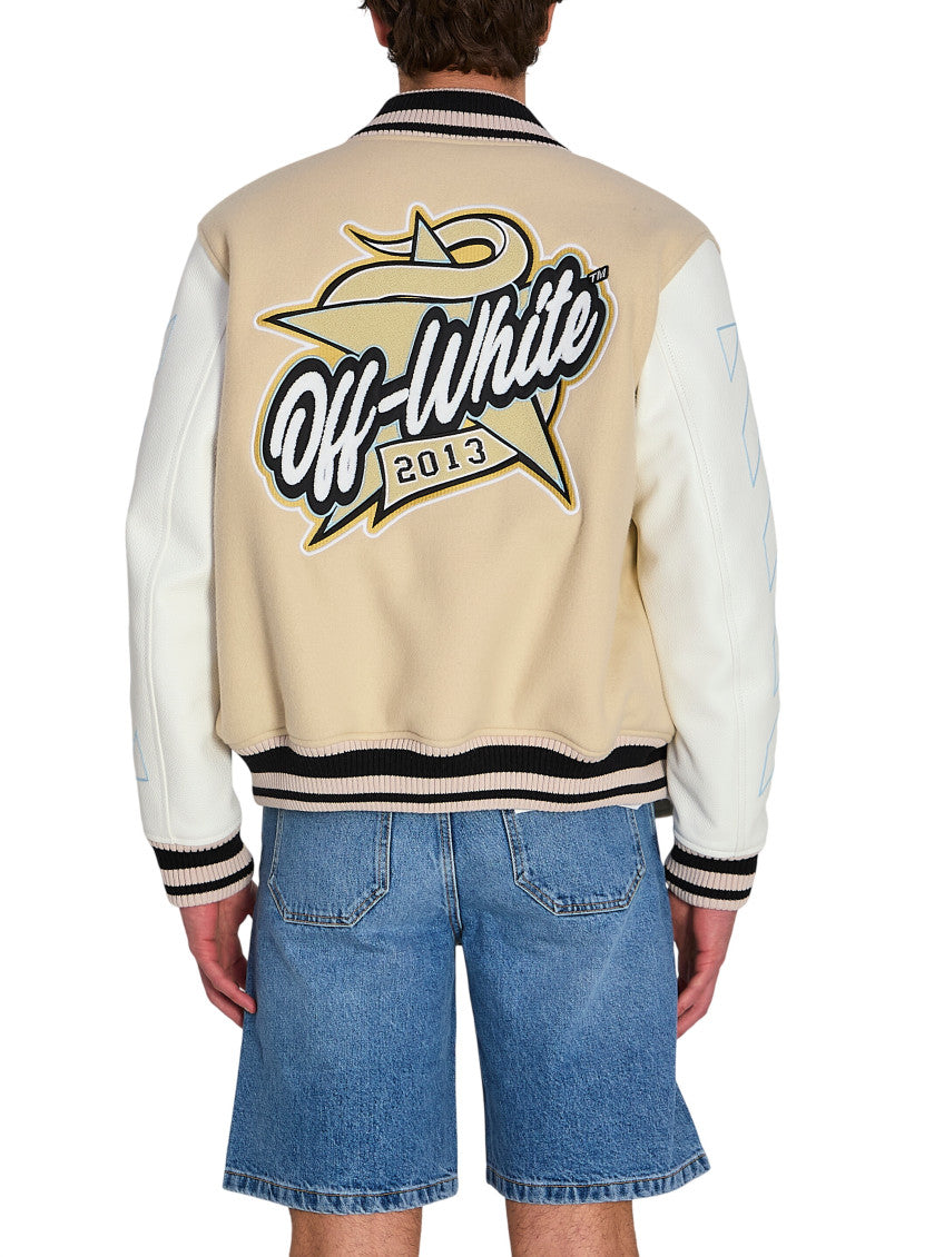 Light Beige Varsity Jacket 3