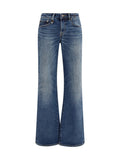 Dark Blue Flared Mid Rise Jeans 1