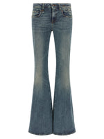 Blue Flared Low Rise Jeans 1